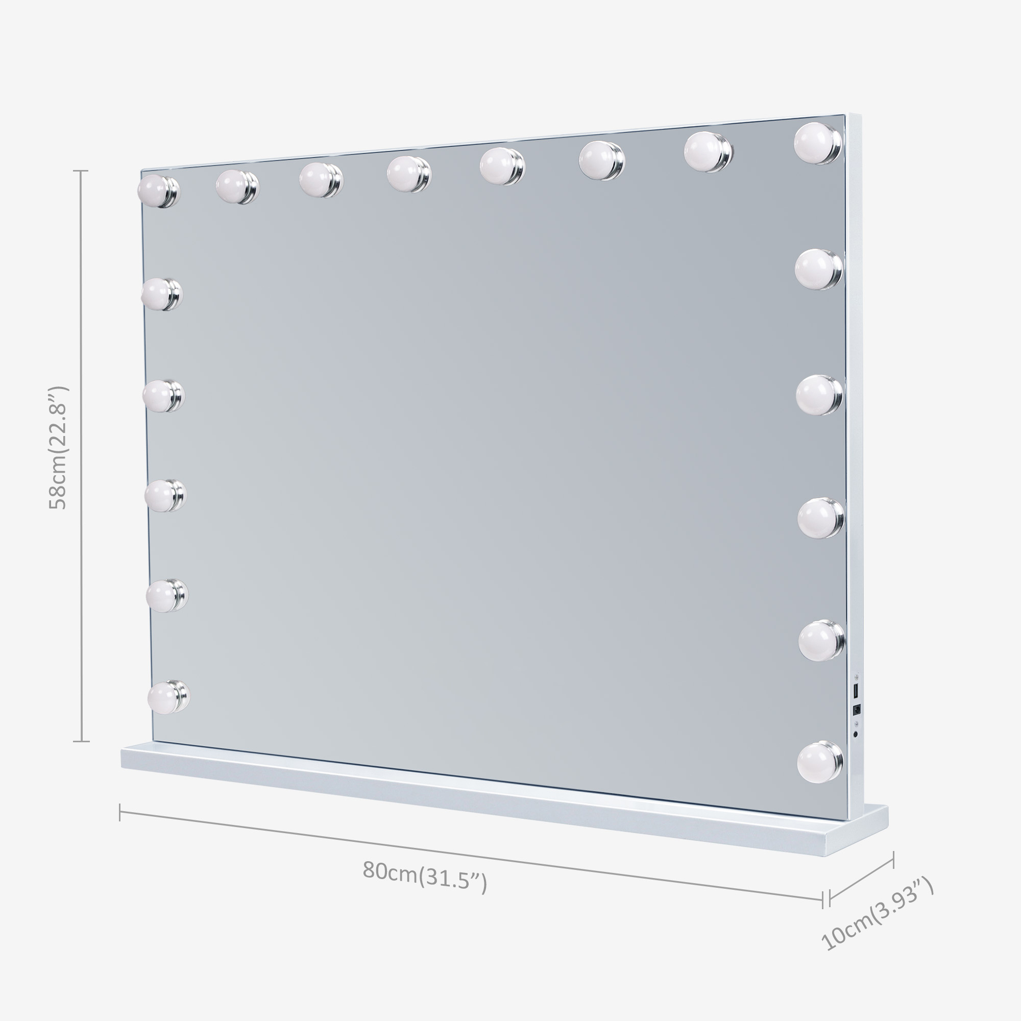Lustro kosmetyczne Hollywood z oświetleniem LED do toaletki/ścienne - 80 x 58 cm - 6