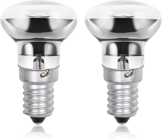Ampoules de lampe à lave R39 E14 30W,petites ampoules de lampe à lave à réflecteur SES à vis Edison,blanc chaud 2800K R39 à intensité variable-2pcs