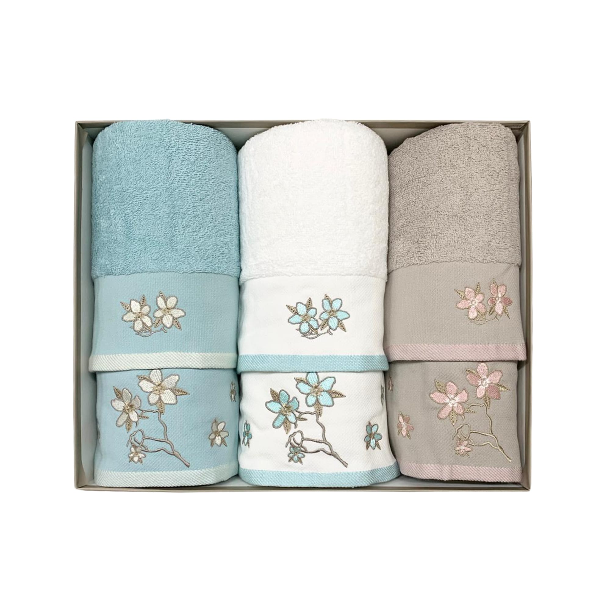 Set Asciugamani ricamati Edelweiss (3 Colori) - Arredo per la casa