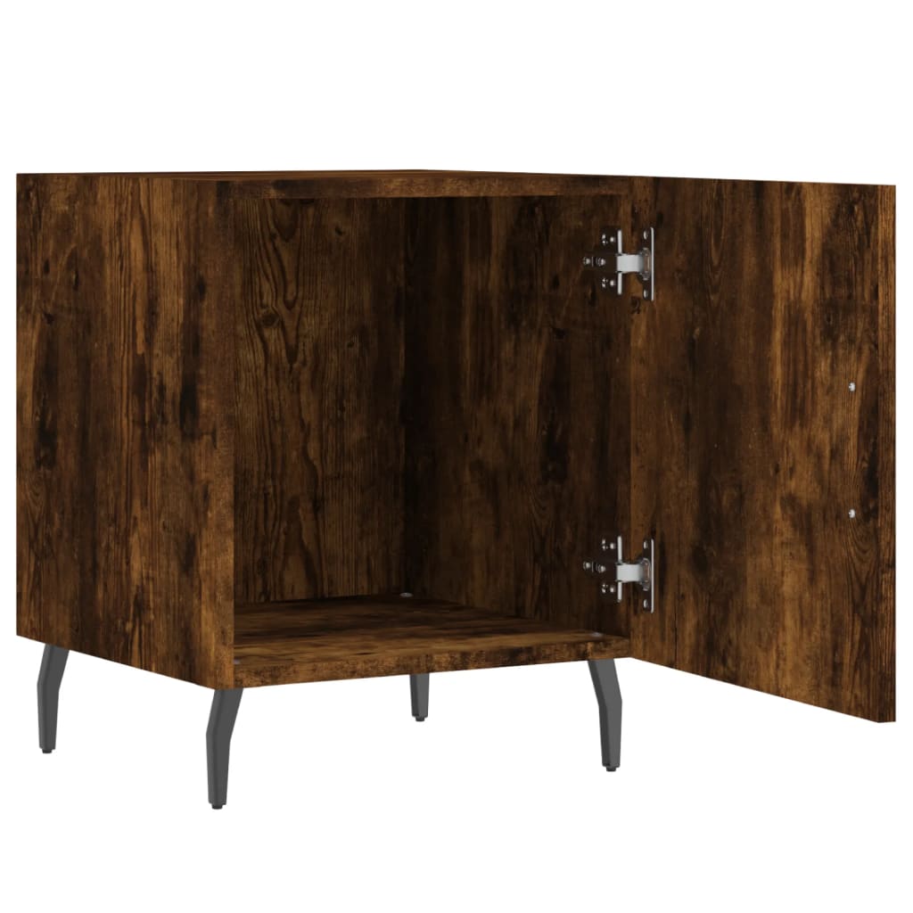 Maison Exclusive - Tables de chevet 2 pcs chêne fumé 40x40x50 cm bois d'ingénierie - 5