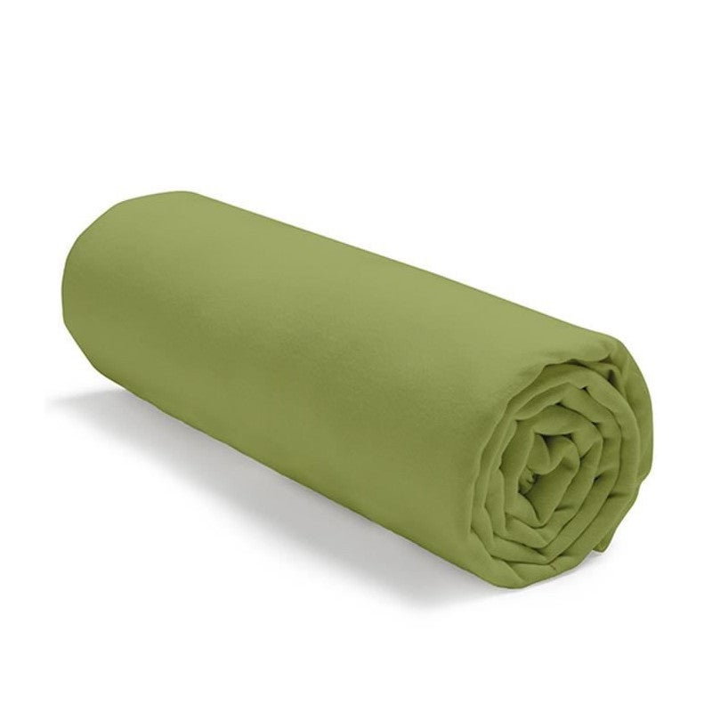 Today lenzuola con angoli elasticizzati, in jersey di cotone, 90 x 190 cm, colore verde bambu, bambù, 90x190