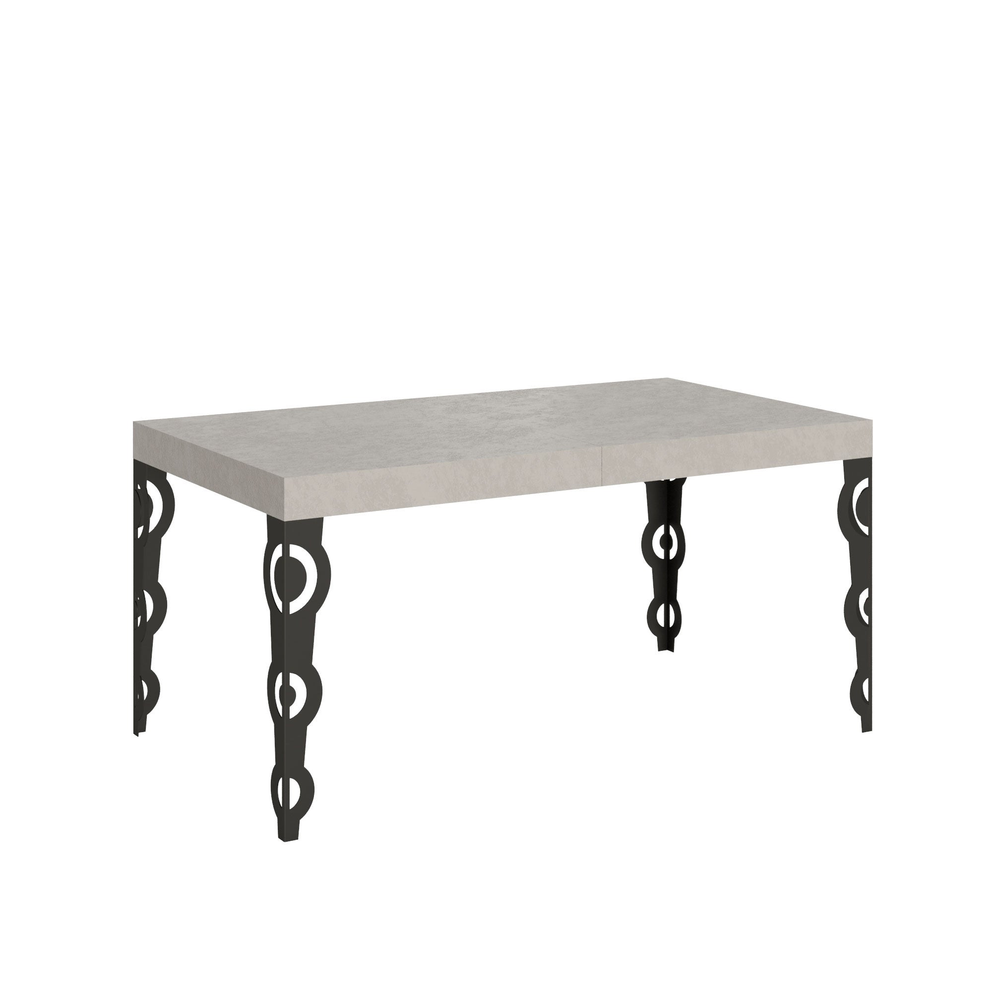 Stół rozkładany Karamay z kaszmiru 160/420x90 cm z nogami w kolorze antracytowym