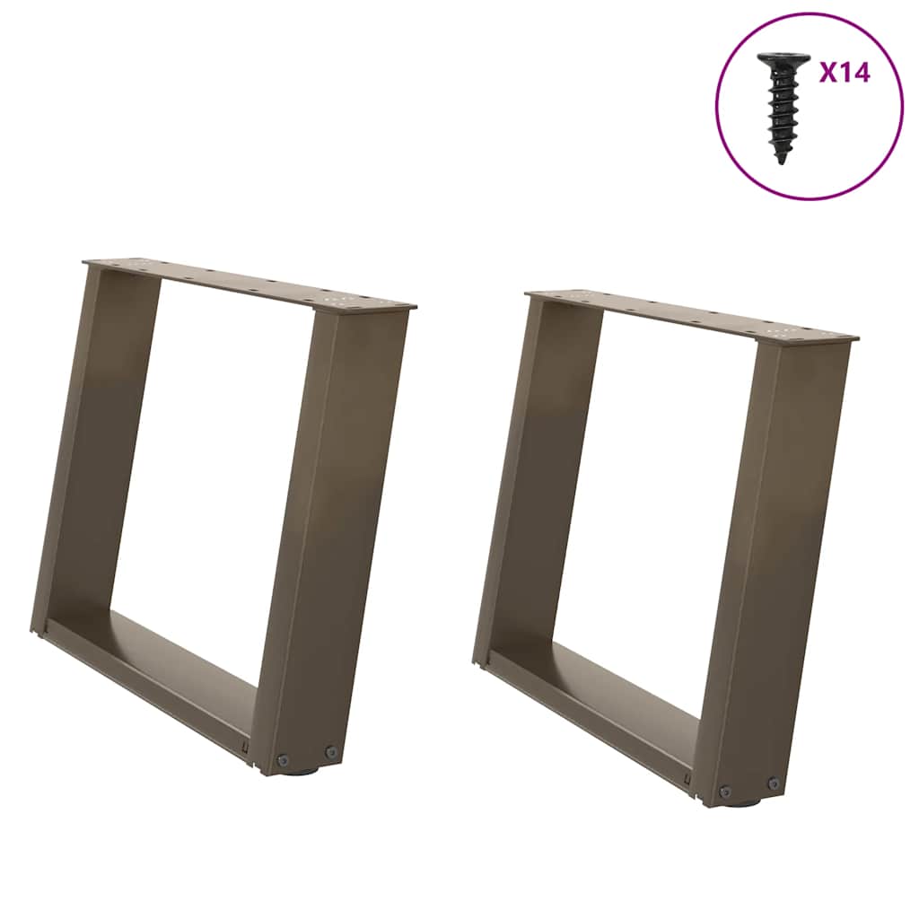 Nogi do stolika kawowego w kształcie litery U 2 szt. Naturalna stal 60x(42-43) cm Stal vidaXL