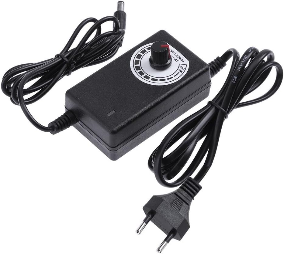 Regulowany adapter zasilania AC/DC (3–12V, 2A) – Do LED, prędkości obrotowej silnika, temperatury i oświetlenia