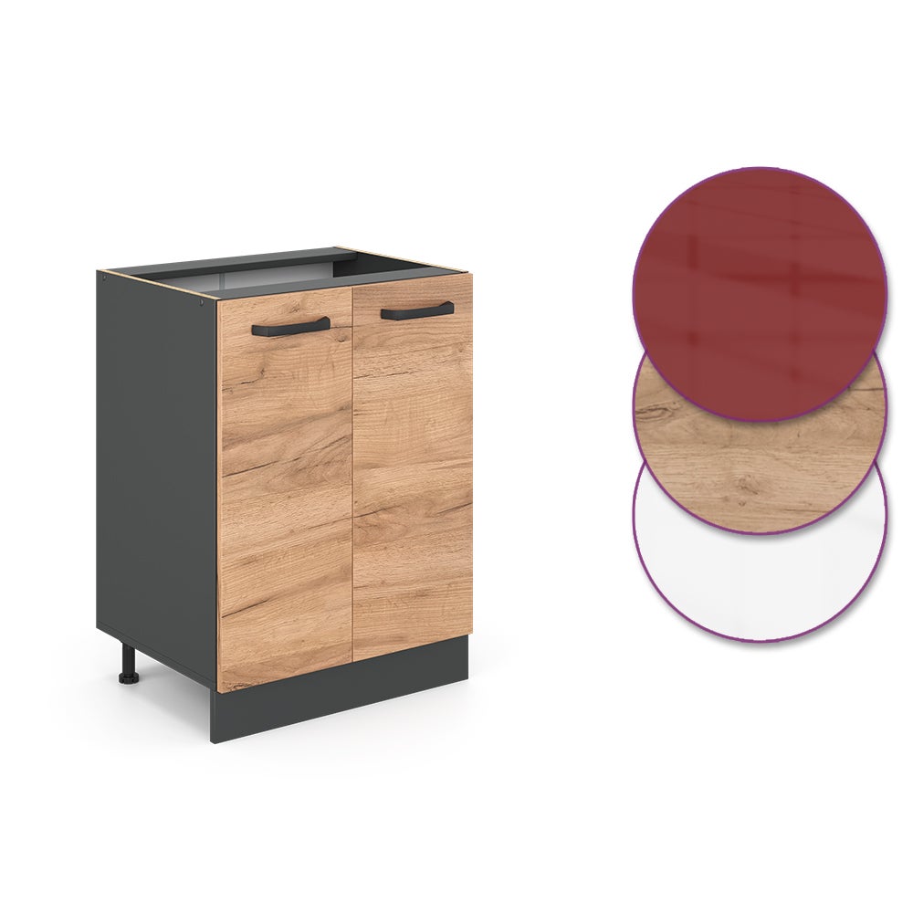 Vicco Meuble bas de cuisine R-Line, Chêne de force doré, 60cm sans PT - 5