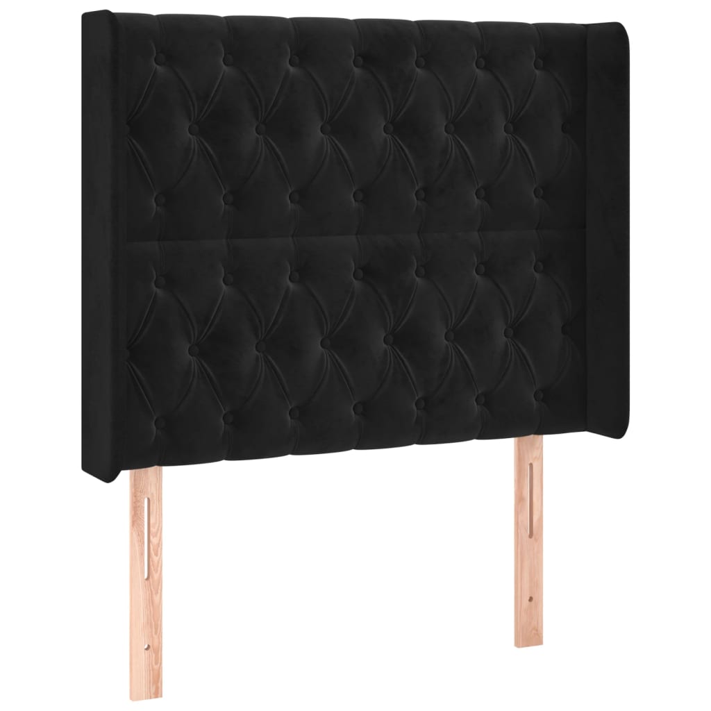 Générique Tête de lit avec Oreilles Noir 93x16x118/128 cm Velours,Meubles, Lits & Accessoires,Têtes et Pieds de lit,12.6 kg,Noir,3119758