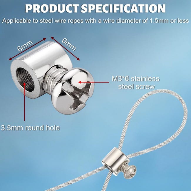 MroMax Confezione 10 Pezzi MroMax 10 Morsetti Per Cavi In Acciaio Inox 304, 12 Mm, In Acciaio Inox 10 Pezzi Morsetti Gialli MroMax Confezione 10 Pezzi MroMax 10 Morsetti Per Cavi In Acciaio Inox 304, 12 Mm, In Acciaio Inox 10 Pezzi Morsetti Gialli