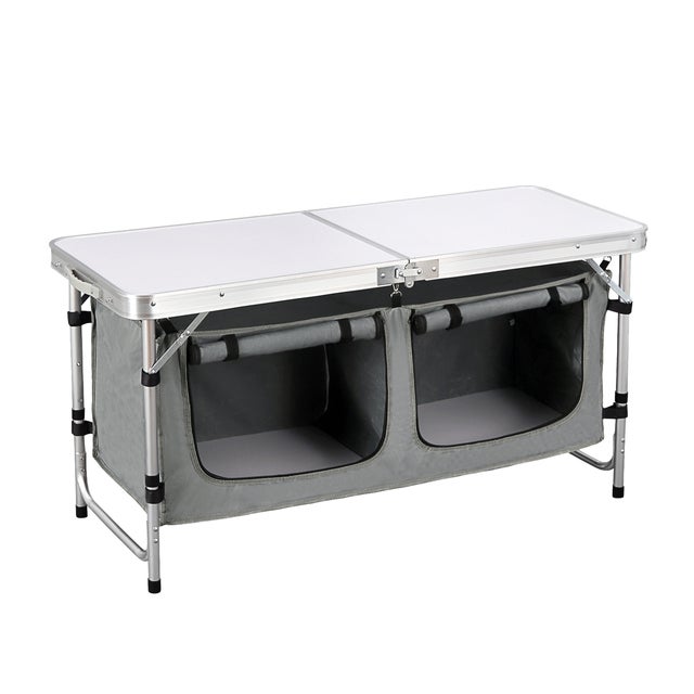 Anbte Table De Pique-Nique Pliante Basse 3ft, Aluminium Renforcé Avec