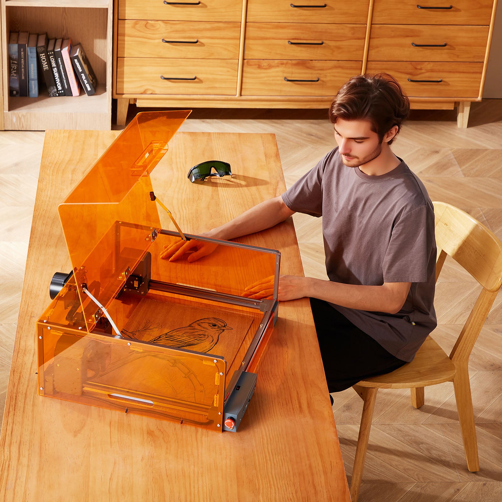 VEVOR Graveur Laser 20 W, Machine Gravure et Découpe Laser, avec Boîtier, Zone Travail 30 x 30 cm, Vitesse Gravure 7000 mm/min, pour Bois, Cuir, Verre - 8