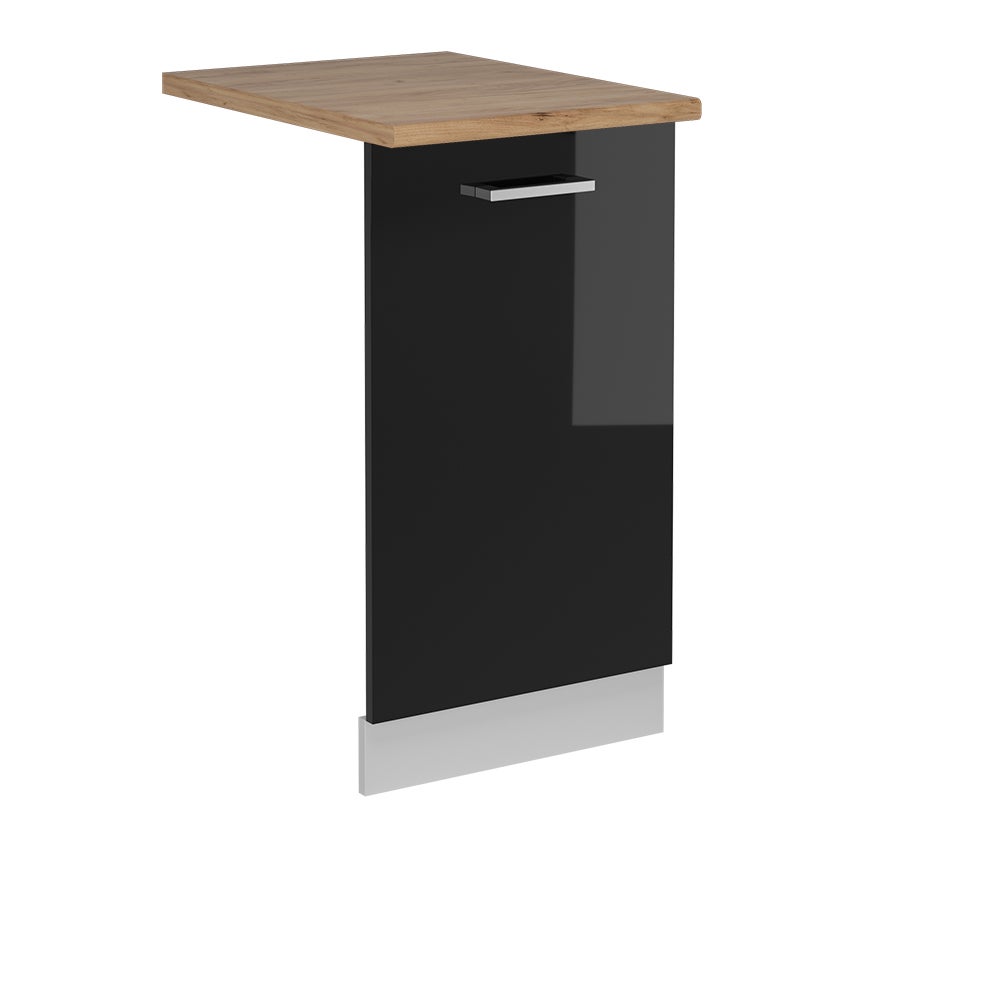 Vicco Panel przedni zmywarki R-Line, Czarny wysoki połysk, 45 cm , BP Dąb