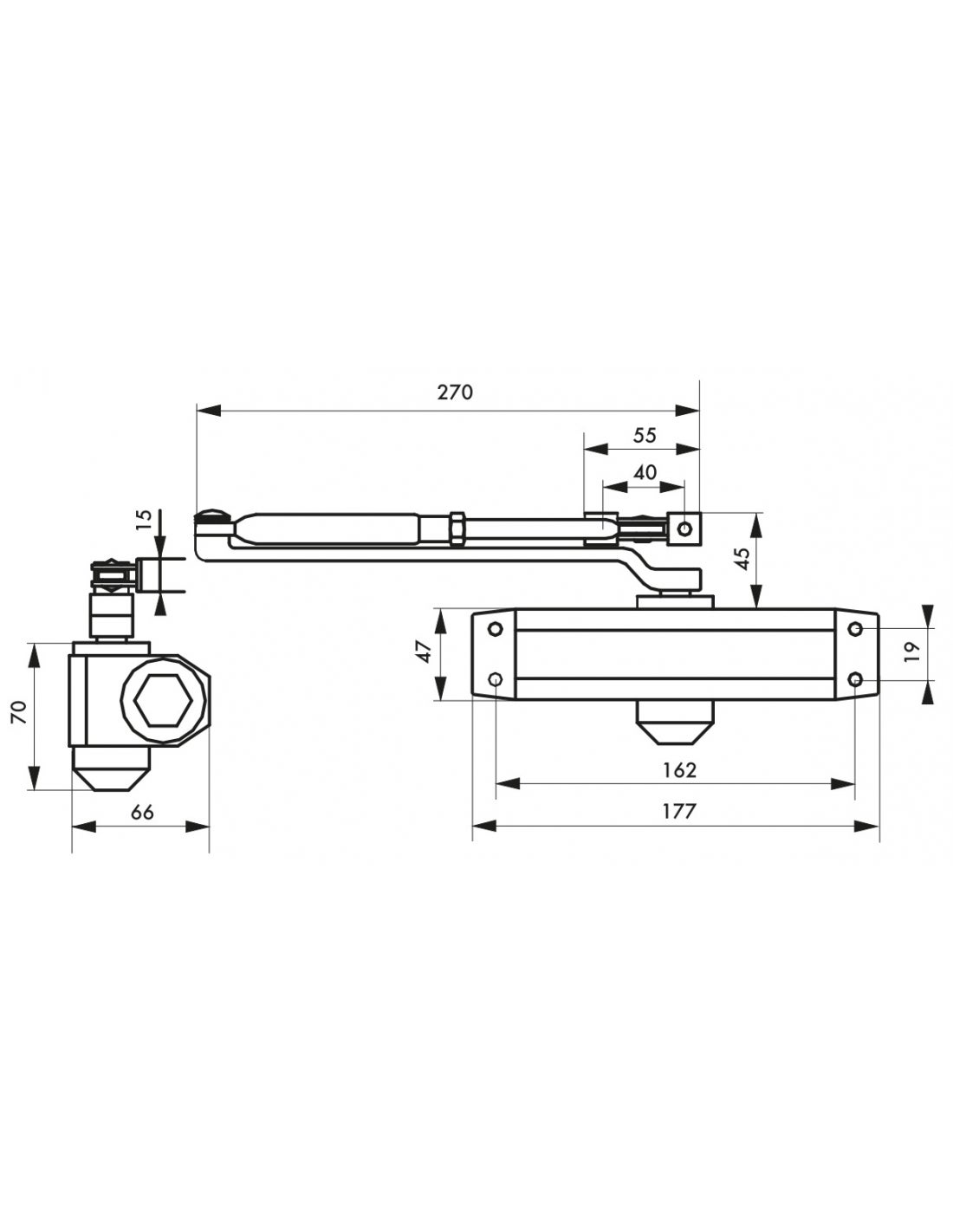THIRARD - Ferme-porte automatique hydraulique force 3, blanc - THIRARD - 2