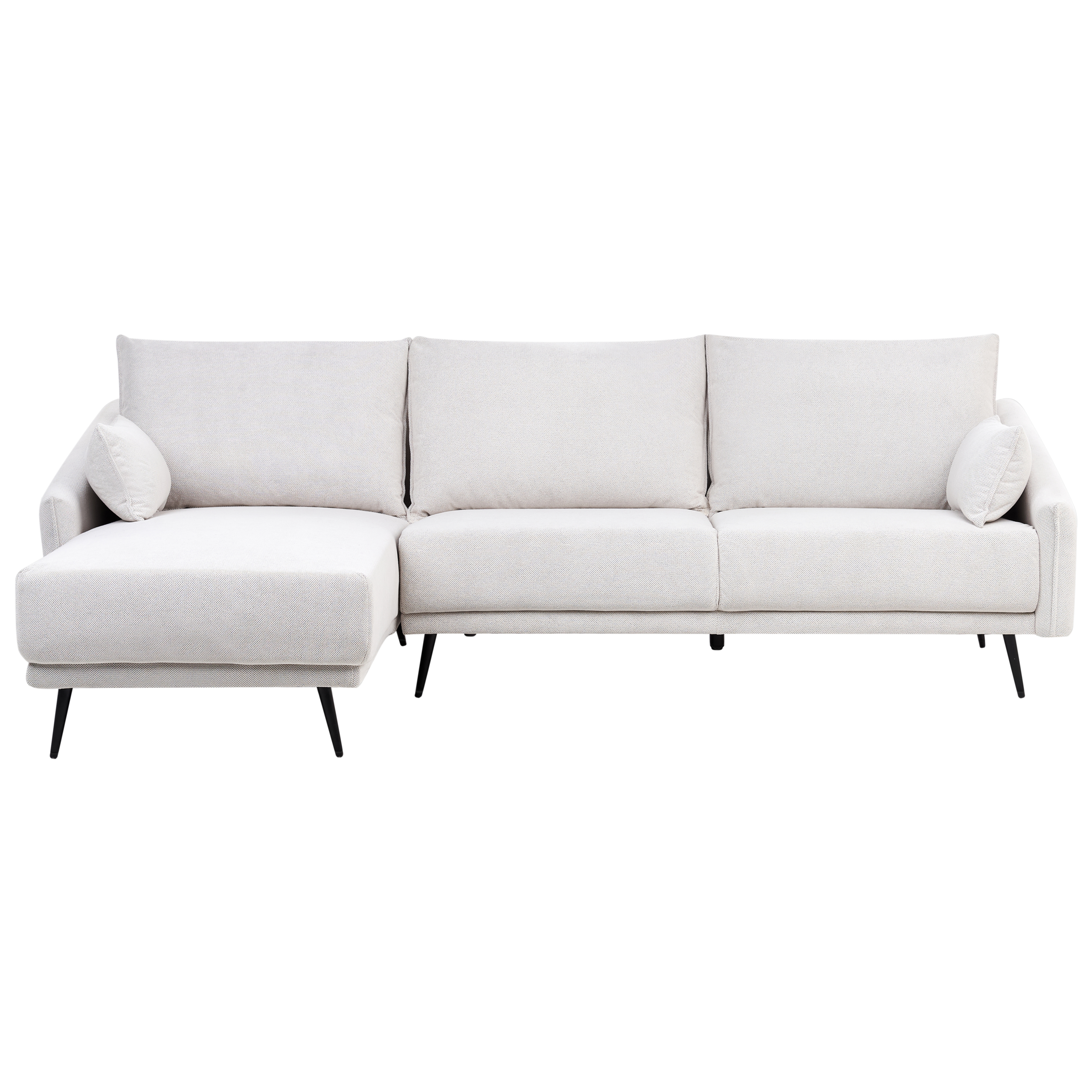 Canapé d\'angle 3 places VARDE Tissu Blanc cassé Côté droit | Leroy Merlin
