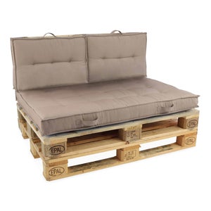 Pack salon de jardin palettes et cousinage taupe