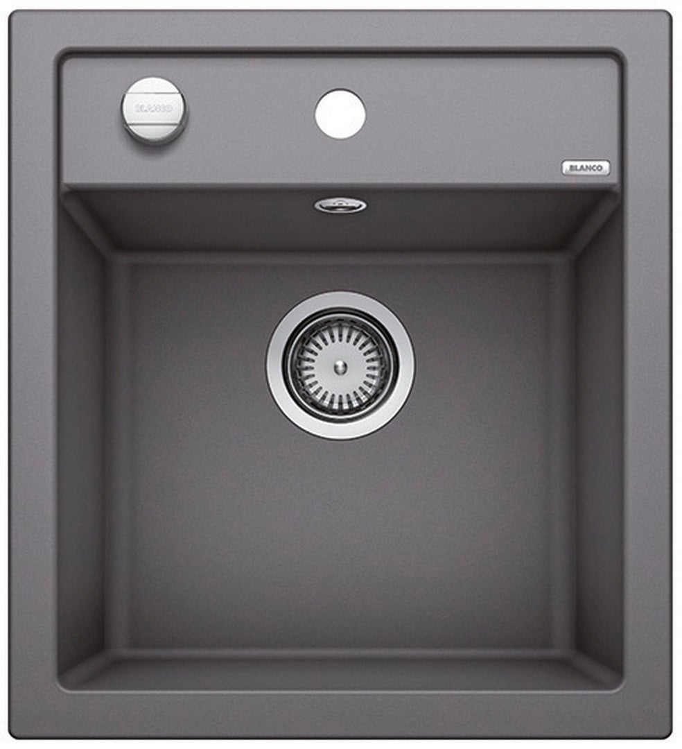 Blanco silgranit dalago 45 puradur fregadero con desagüe automático 46,5x51cm, gris roca (518846)