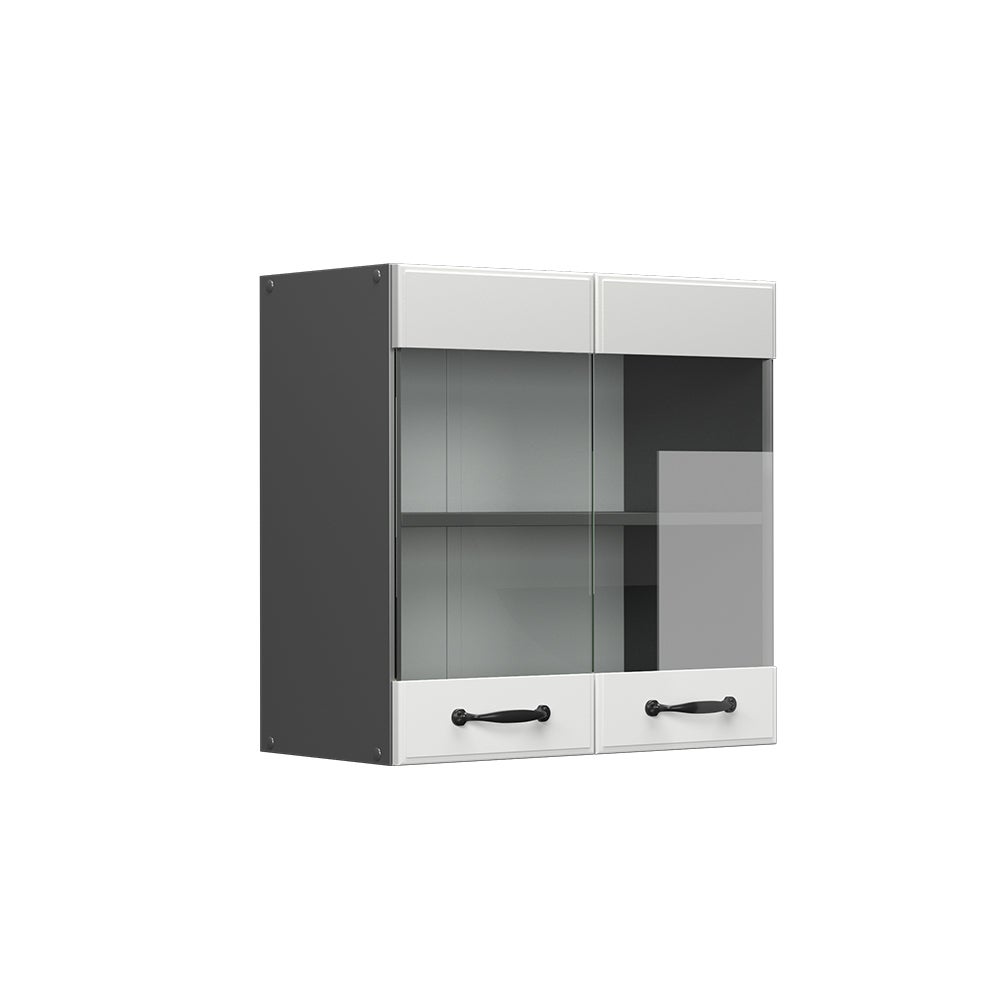 Vicco Szklana szafka kuchenna R-Line, Biały domek wiejski, 60 cm