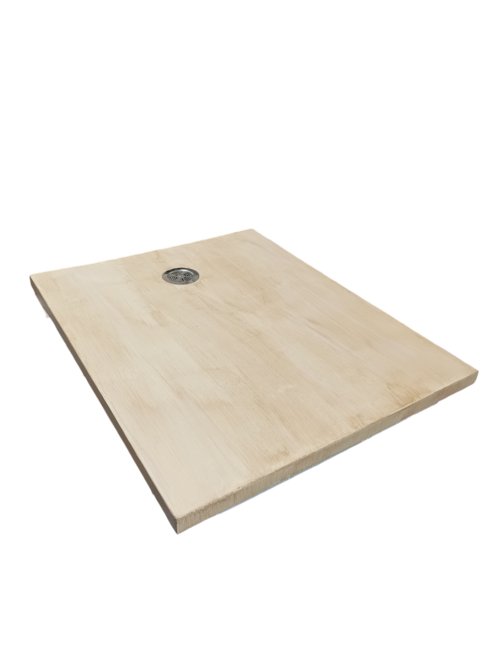 Receveur de douche en béton ciré LISSE effet bois 120x80, fabriqué artisanalement en France par Gakeal - 3