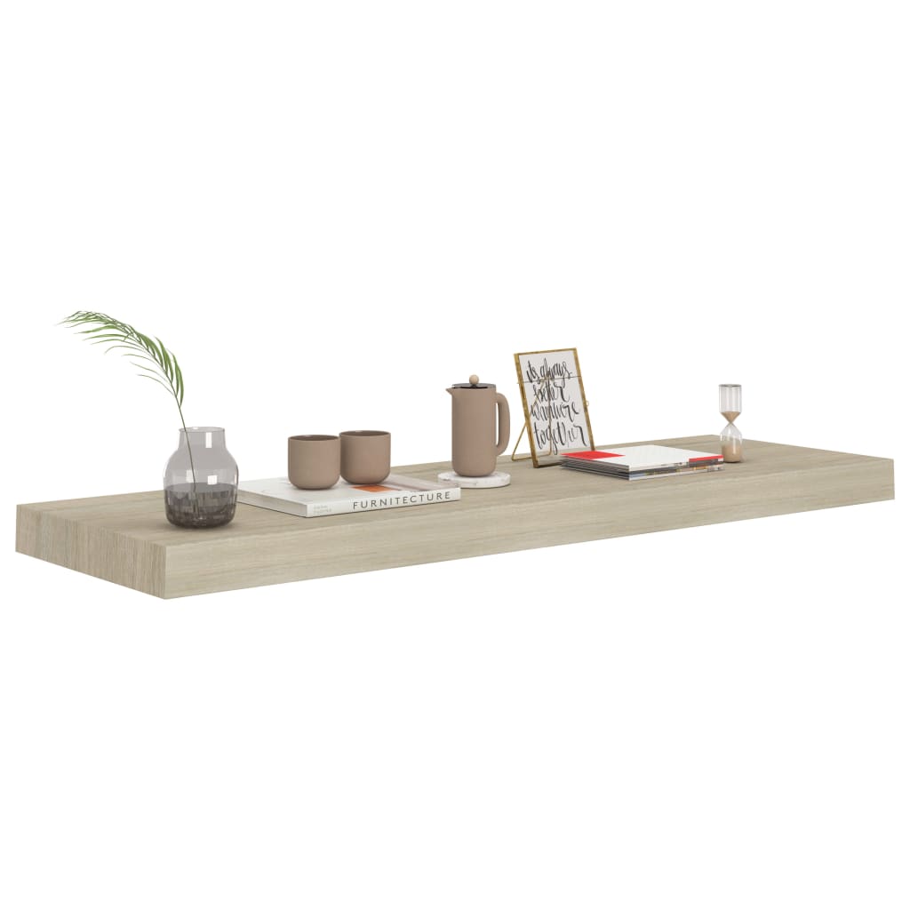 Étagère flottante murale | Étagère de rangement chêne 80x23,5x3,8 cm MDF CFW936588 - 3