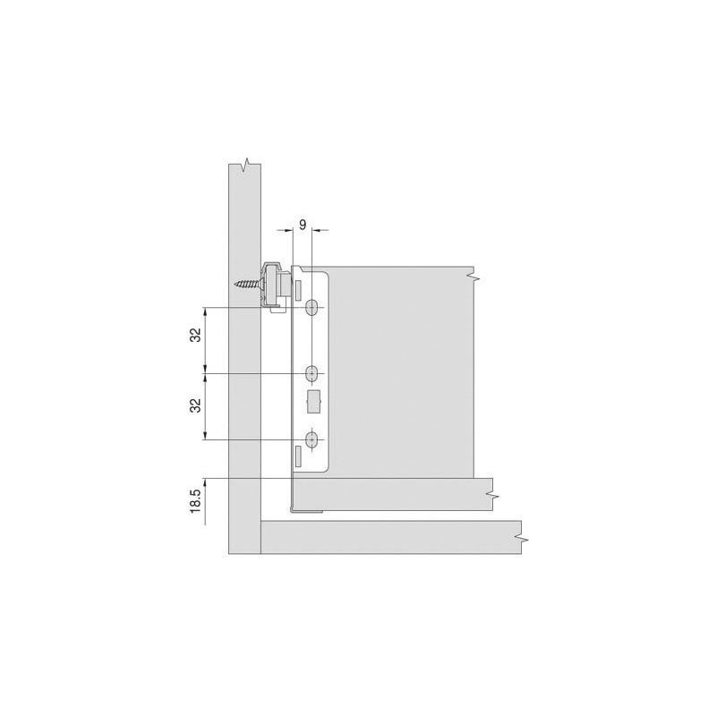 Côtés de tiroirs sortie 3/4 - haut 117 - Longueur : 450 mm - HARN - 4