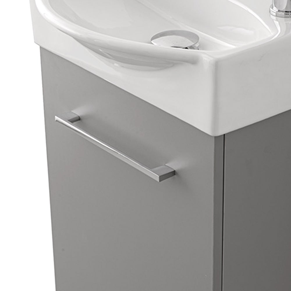 Mobiletto bagno sospeso 39 cm mini salvaspazio grigio 1 anta Elys - 6