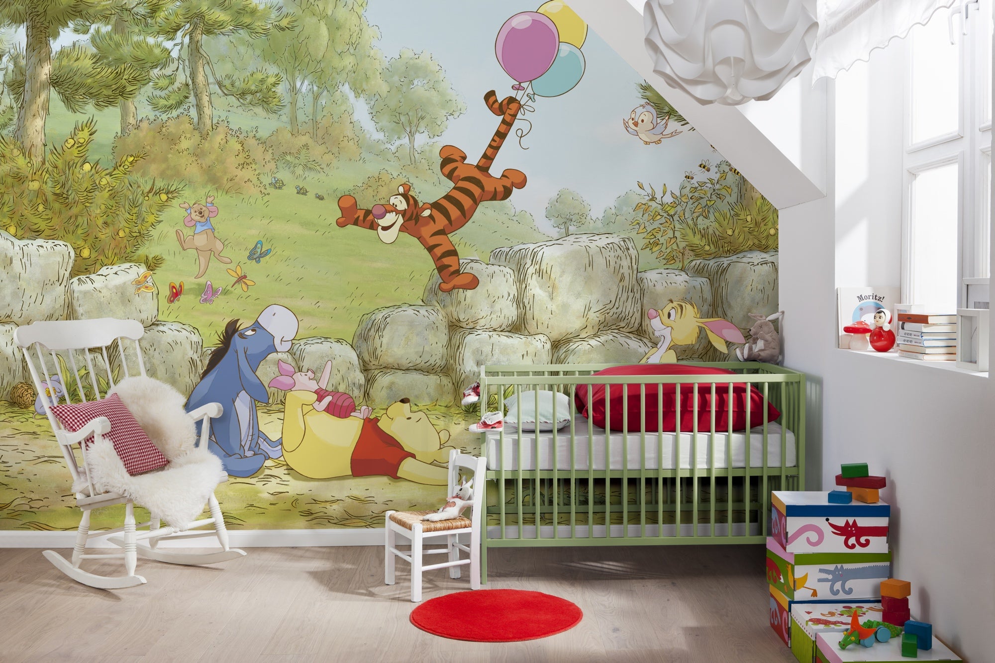 Fototapeta Winnie the Pooh zielonym - 368 x 254 cm - DISNEY