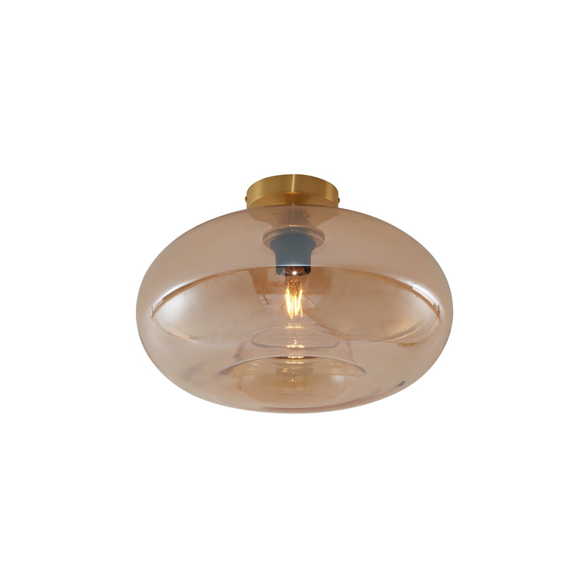 Qazqa artdeco plafon - Busa - bursztynowy, okrągły, max. 15w, kompatybilny z żarówką LED, e27, 40cm oświetlenie wewnętrzne