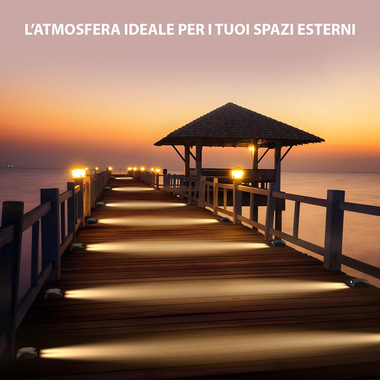 Lot de 10 lampes LED solaires rechargeables, étanches IP54, 3&nbsp;000 K, pour jardin, allée, escaliers - 9