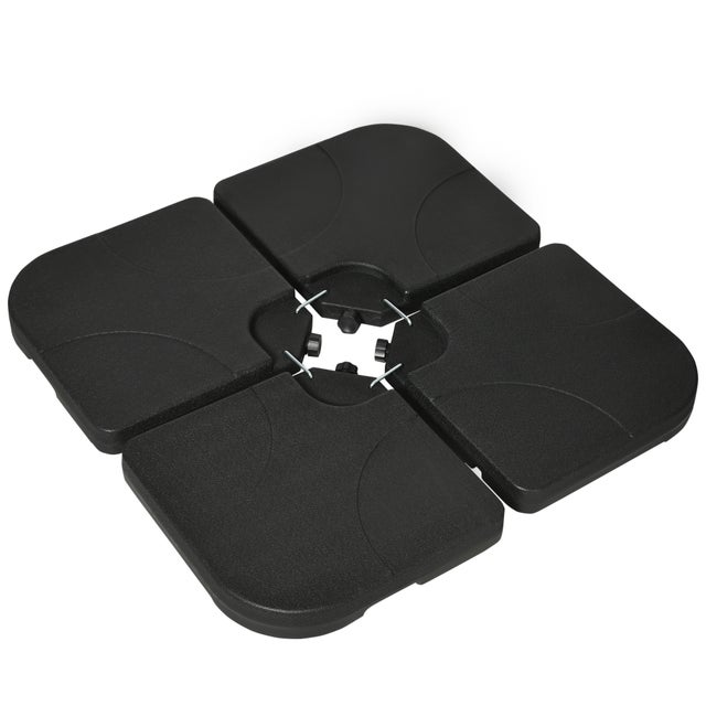 Pesos para Base de Chapéu Outsunny HDPE Preto 104x104x7,5 cm