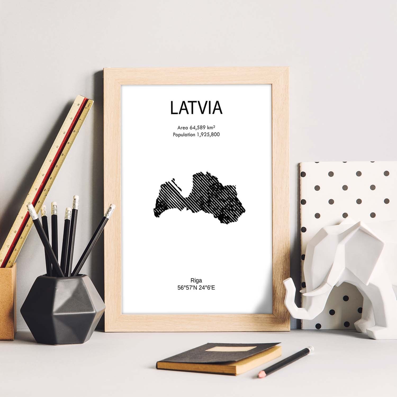 Poster de latvia láminas de paises y continentes del mundo tamaño a4