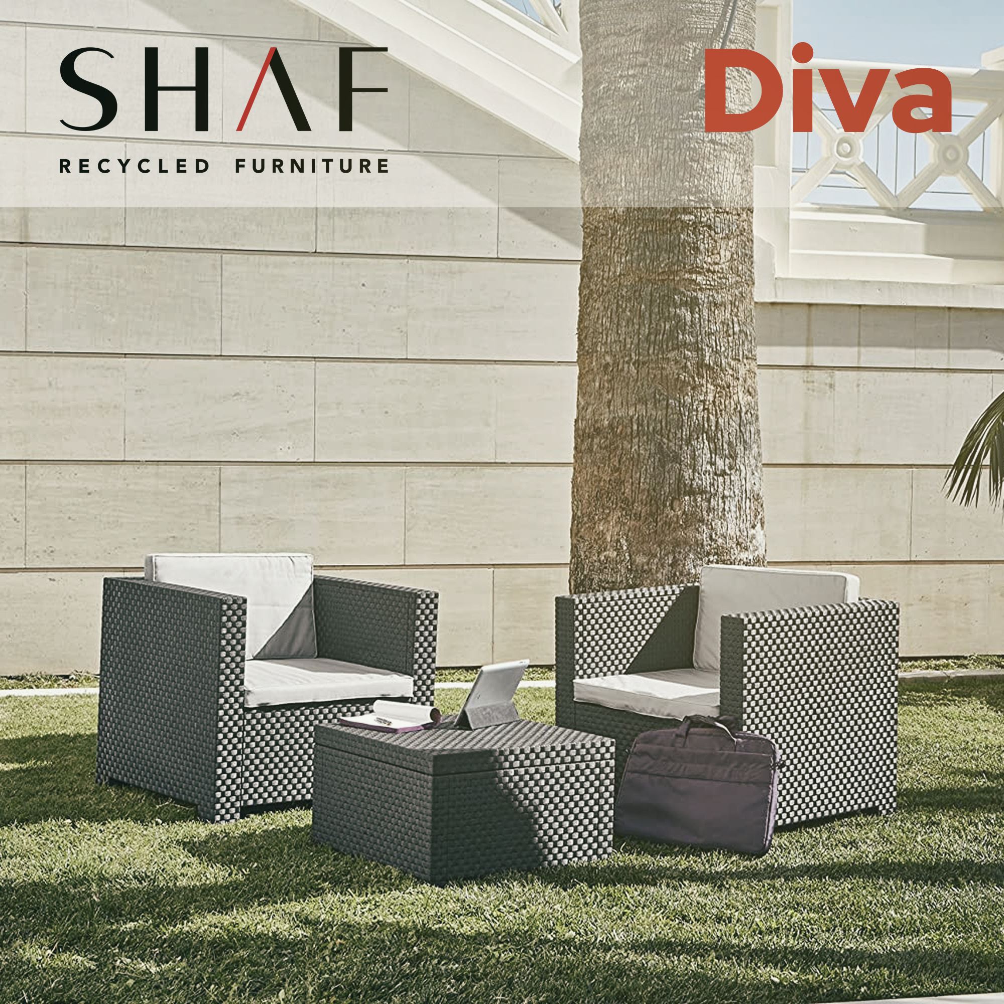 Conjunto jardim/terraço de 2 cadeirões+1 mesa. diva tete grafit sp berner - 2