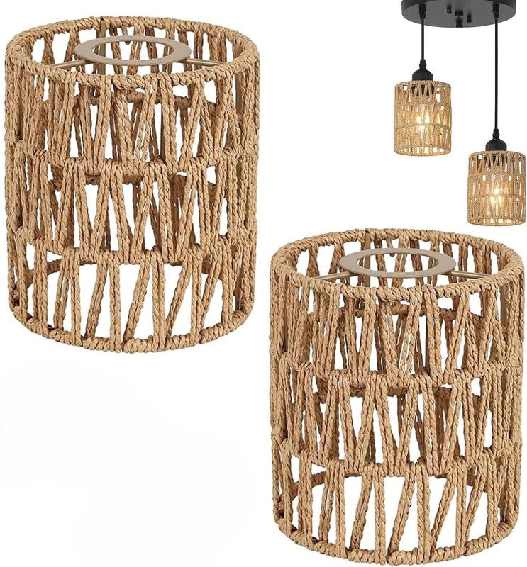 Paralume in rattan fatto a mano SUMBA / Illuminazione a sospensione per camera da letto / Lampada isola cucina / Lampadario casale / Lampada a sospensione plug-in - Italia