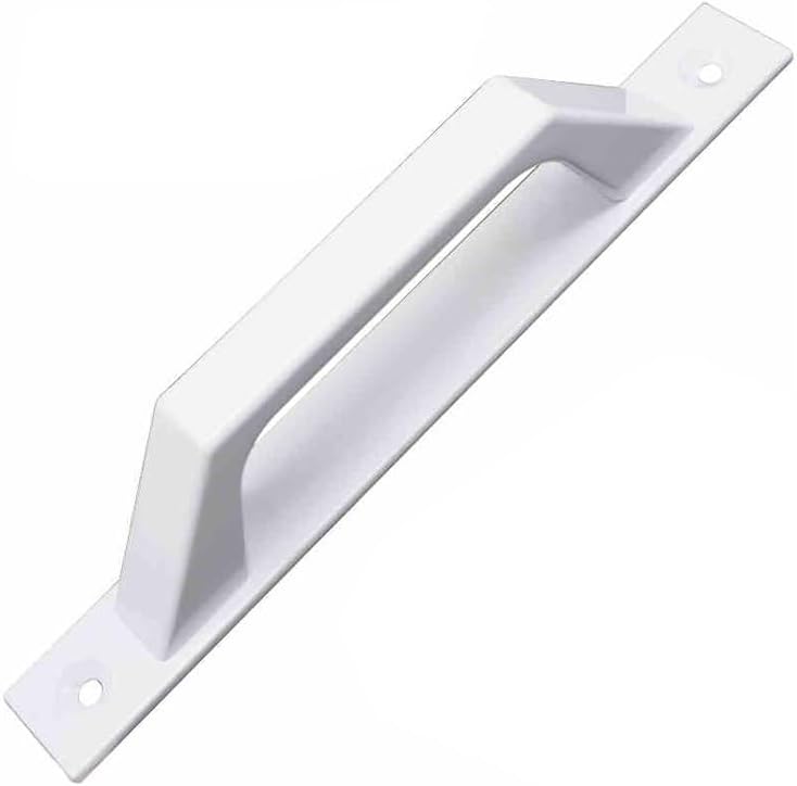 Prosty biały aluminiowy uchwyt do drzwi przesuwnych lub skrzydłowych, 198 x 25 x 40 mm, praktyczny i wygodny