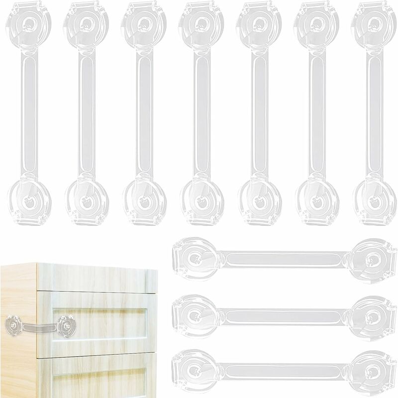 Lot De 10 Verrous De Sécurité Enfant Pour Tiroirs Et Portes - ABS, Double Bouton, Protection Maison
