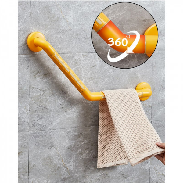 135° Barre D'appui Douche pour Baignoires Acier Inoxydable PVC Barre de Maintien pour Handicapés et Les Personnes âgées WC 25 25cm - 2