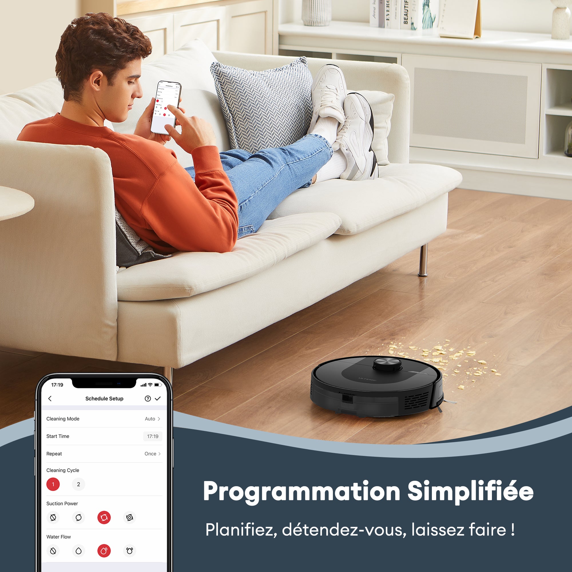 Ultenic DL10 Robot Aspirador y Fregasuelos con Navegación Láser, 8000Pa, 200Min, Robot Limpieza con Mapeo, Auto Carpet Boost, DL10 - 9