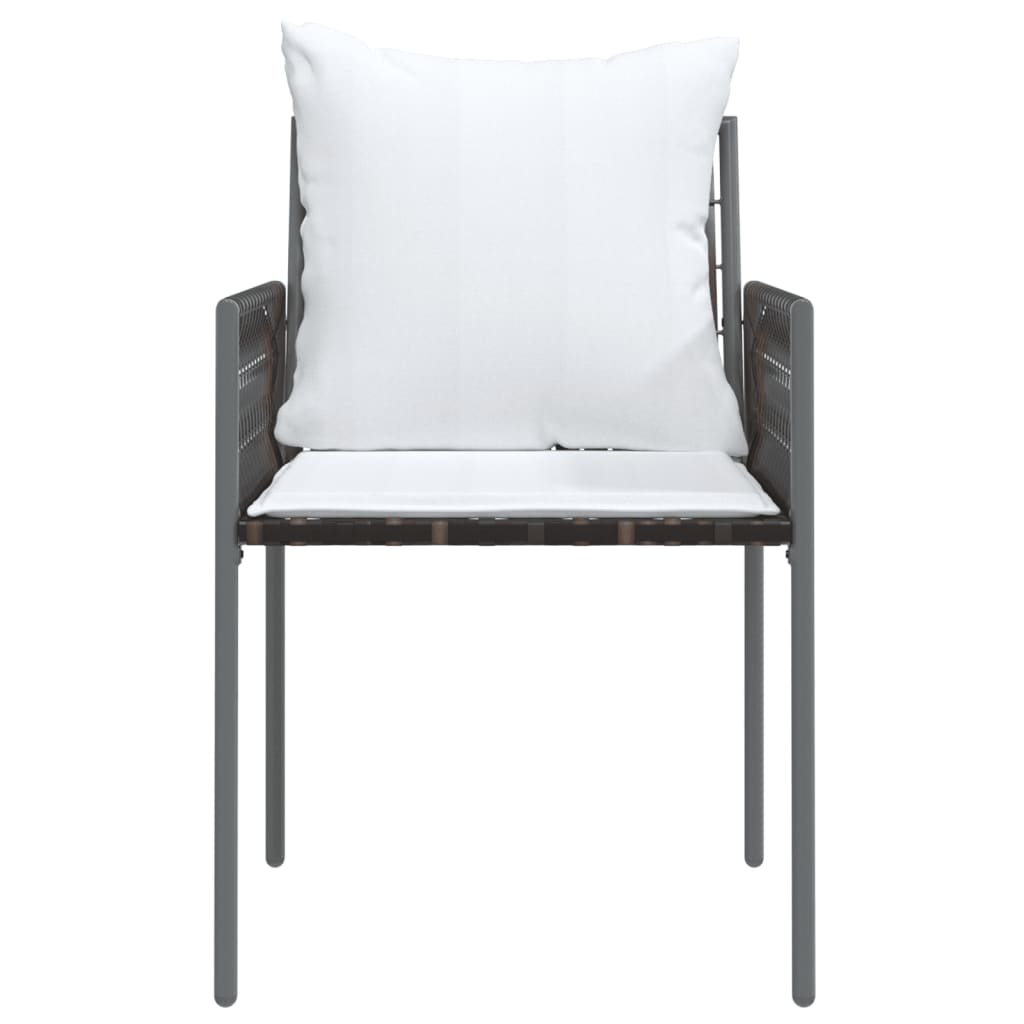 Chaise de jardin avec coussin en Résine tressée Marron - 4