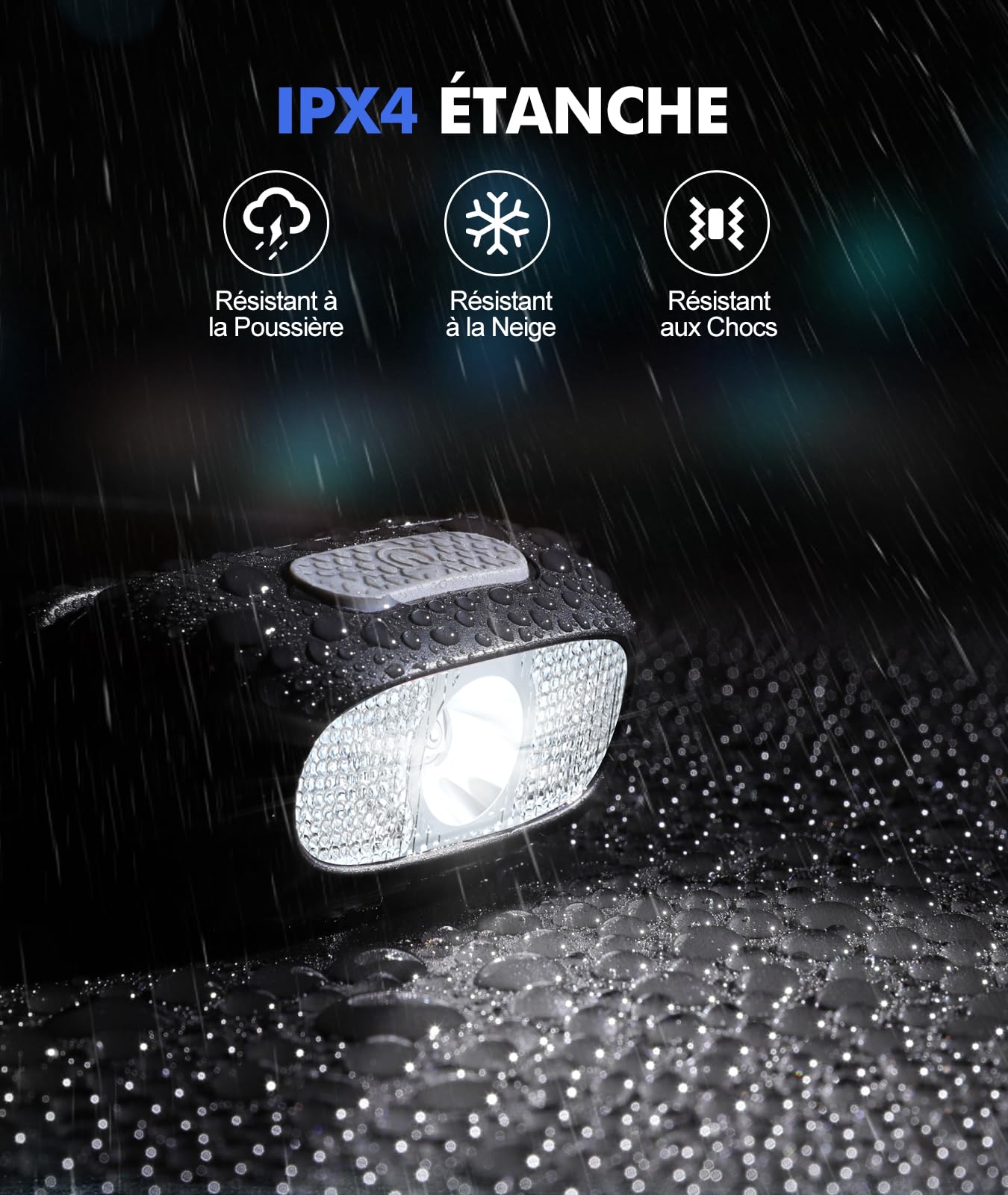 Lampe Frontale Lot de 2 LED Ultra Puissante Rechargeable 5 Modes Lumière Blanche Rouge IPX4 60° Réglable pour Running Adultes Enfants - 4