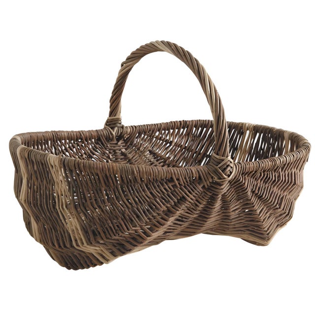 Panier bourguignon en osier brut et blanc 43 x 29 x 14-27 cm Aubry Gaspard