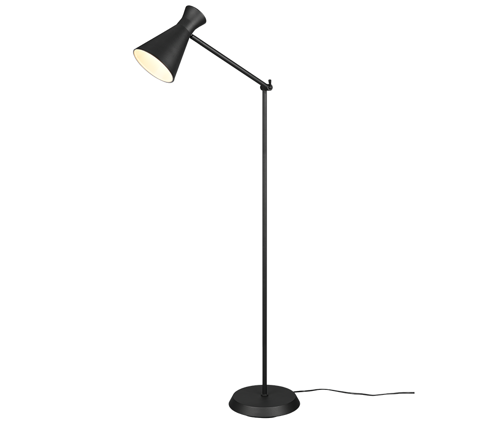 Lampa podłogowa stojąca Enzo czarno-biała 1xE27x10W wym: 150 x 25 x 48,8 cm metal RL