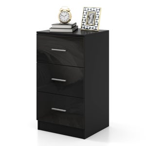 Caisson De Bureau Mobile 3 Tiroirs + 2 Compartiments Ouverts – Style Industriel Vintage, Serrure, 5 Roulettes, Support Imprimante, Format A4/Lettre, 80x40x65,5 Cm, Noir