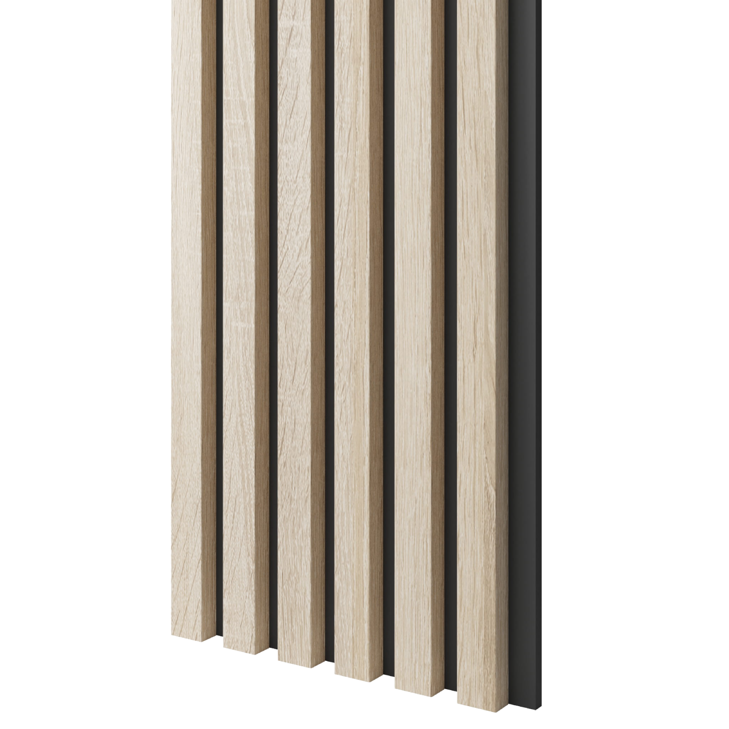 Lamele slim na czarnej płycie MDF LAMELE3D - Dąb Sonoma