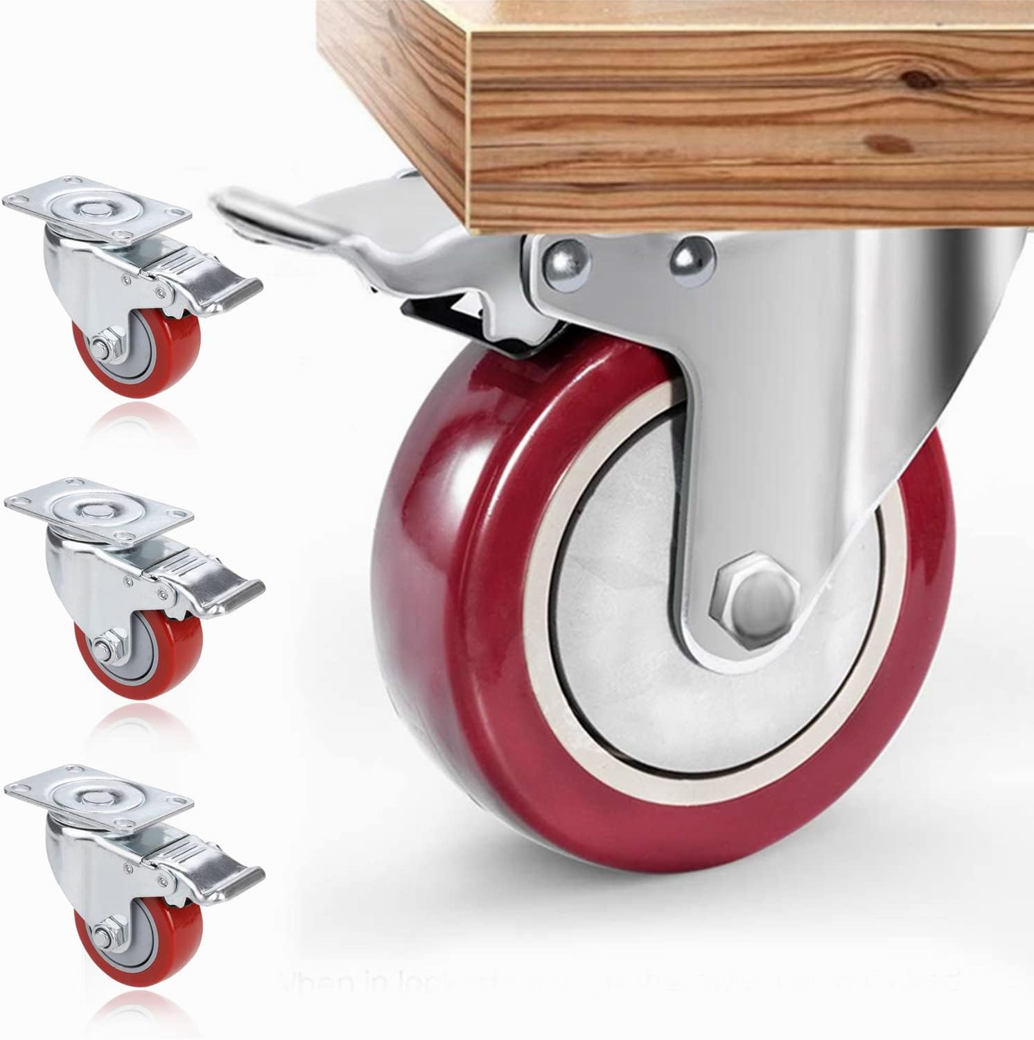 Himimi 4pcs 75mm roulettes pivotantes avec frein, roulettes de meuble capacité de charge 400 kg, roulettes de transport à 360°, roulettes pivotantes adaptées à tous types de sols Himimi 4pcs 75mm roulettes pivotantes avec frein, roulettes de meuble capacité de charge 400 kg, roulettes de transport à 360°, roulettes pivotantes adaptées à tous types de sols