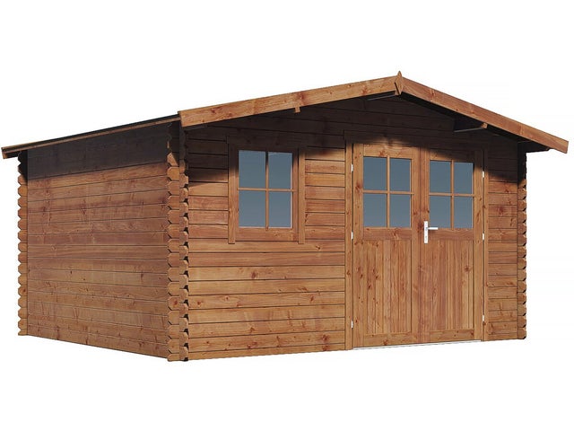 Abri de jardin en bois traité marron autoclave 