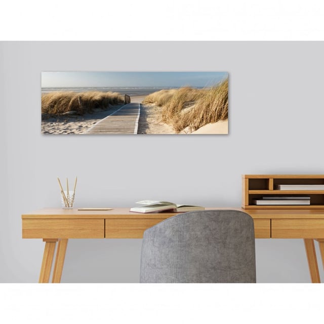 Tableau toile XXL en kit Chemin Des Dunes 90 x 30 cm - Toile textile sans PCV - Tableau grand format fabriqué en France par Scenolia