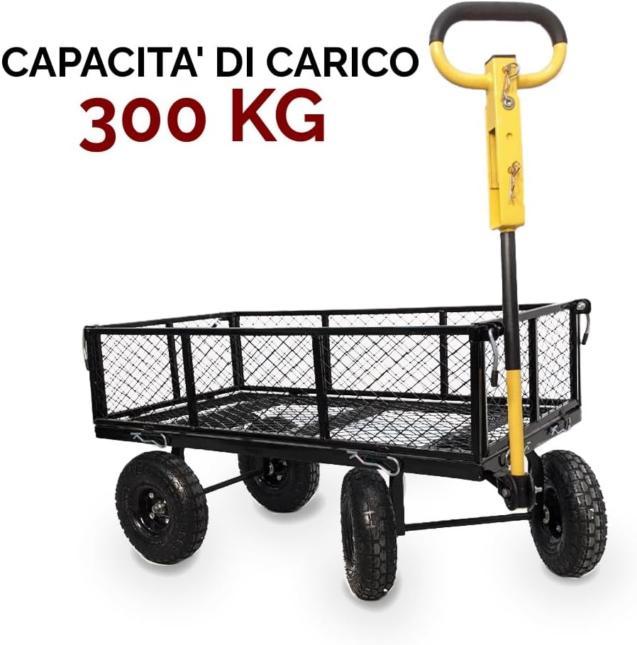 Chariot à Main avec Bords latéraux rabattables, Charge Max. 300 kg - 3