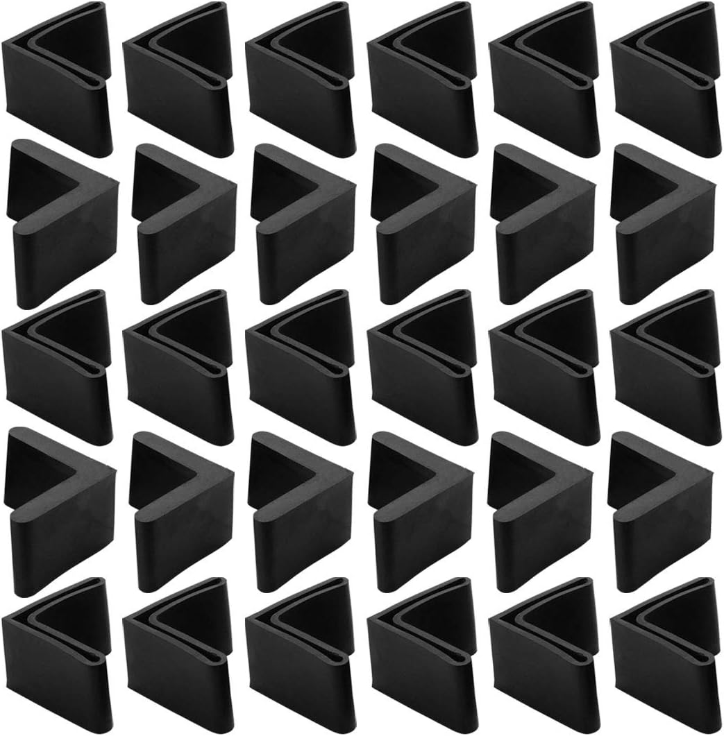 Nakładka na nóżki meblowe, nakładka na nóżki kątowe, nakładka na nóżki trójkątne, 30 x 30 mm, 30 sztuk, czarna