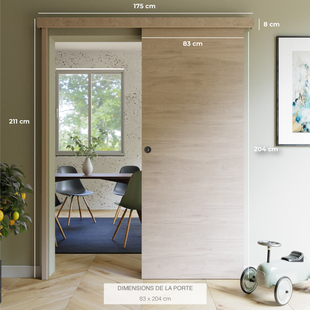 Porte Coulissante avec Rail + Serrure - Denver 83 cm - 5