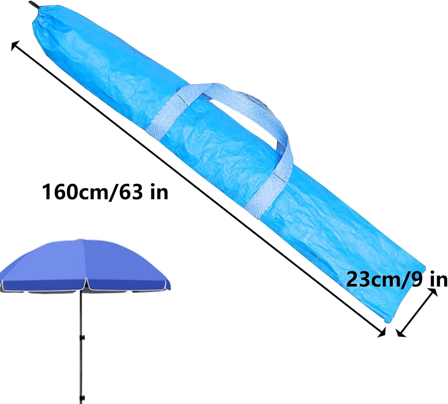 Sac de rangement robuste pour parasol/tente de plage - imperméable, résistant aux rayures, bleu, multifonctionnel, pour tente d'extérieur - 2