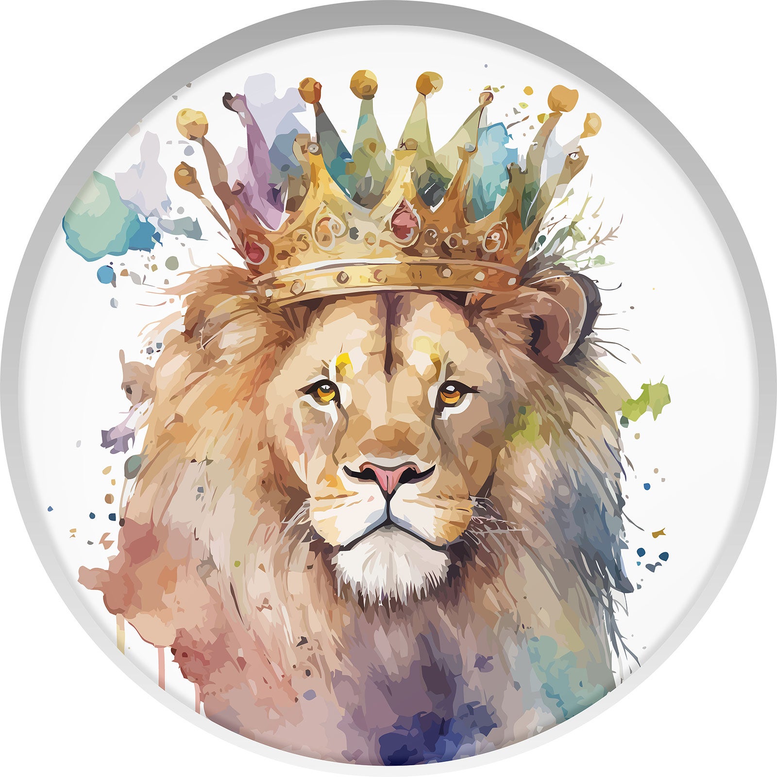 Stickers Trompe l'oeil Arche ronde Enfants - Roi lion - Diamètre 40 cm - 3