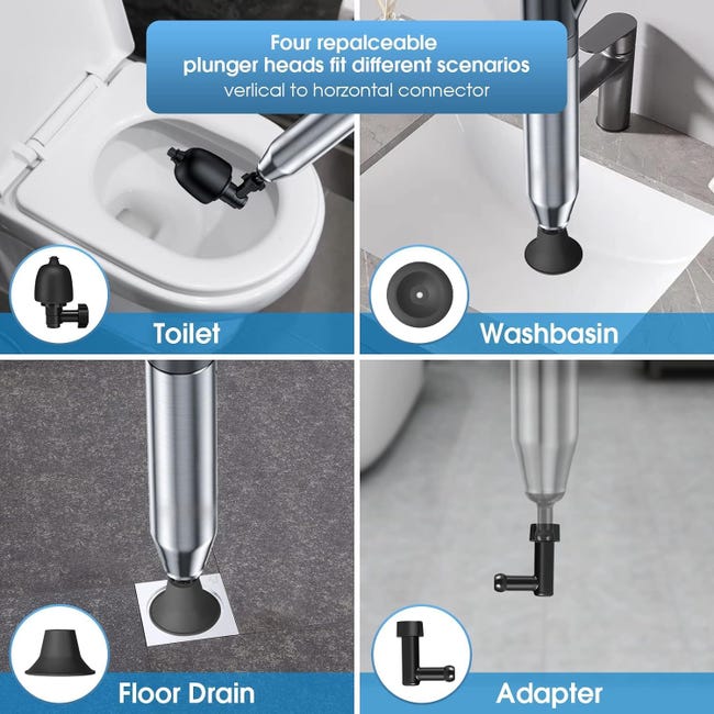 Ventouse De Toilette à Air Comprimé, Déboucheurs, Ventouses Avec Barometre Deboucheur De Ventouses Toilette Avec 3 Tetes De Piston Et Gonfleur Deboucheur Pour Toilettes Evier Baig 89450366 Ventouse De Toilette à Air Comprimé, Déboucheurs, Ventouses Avec Barometre Deboucheur De Ventouses Toilette Avec 3 Tetes De Piston Et Gonfleur Deboucheur Pour Toilettes Evier Baig 89450366