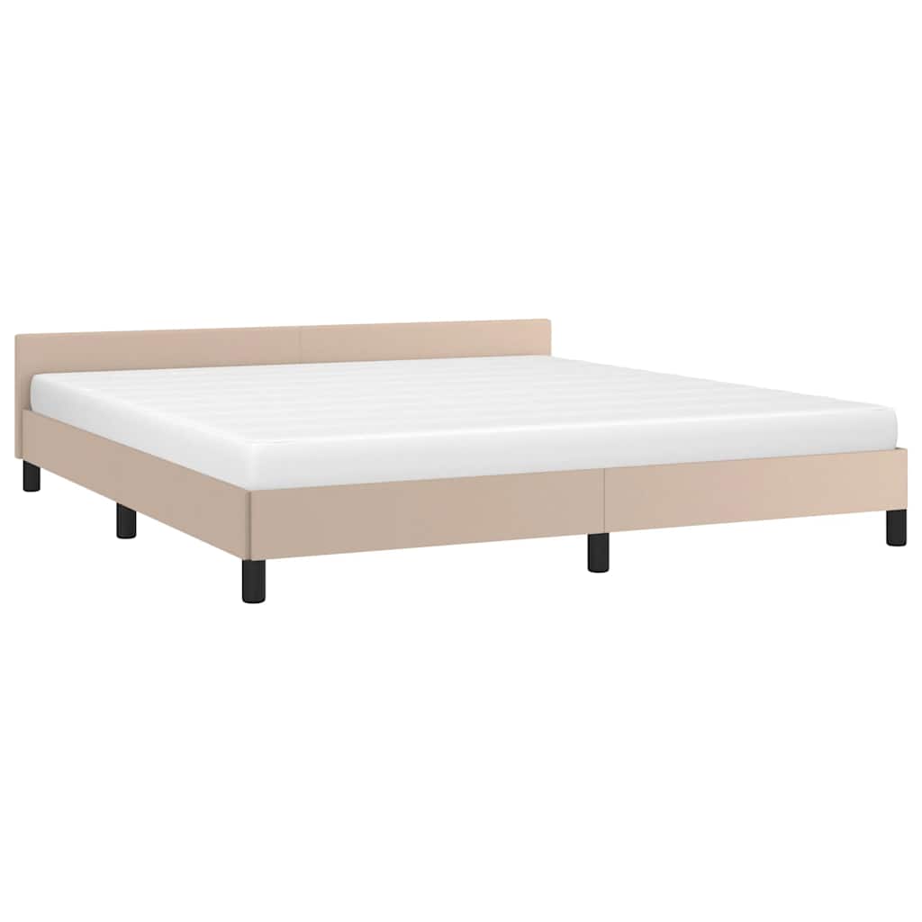 Cadre de lit avec tête de lit sans matelas cappuccino 180 x 200 cm - 3